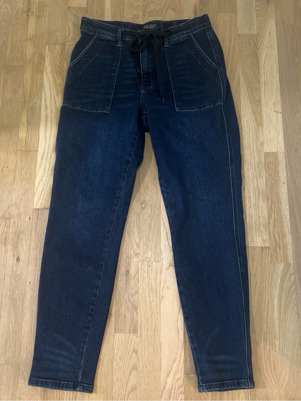 Judy Blue Size 11/30 Dark Blue Boyfriend Drawstring Jogger Jeans